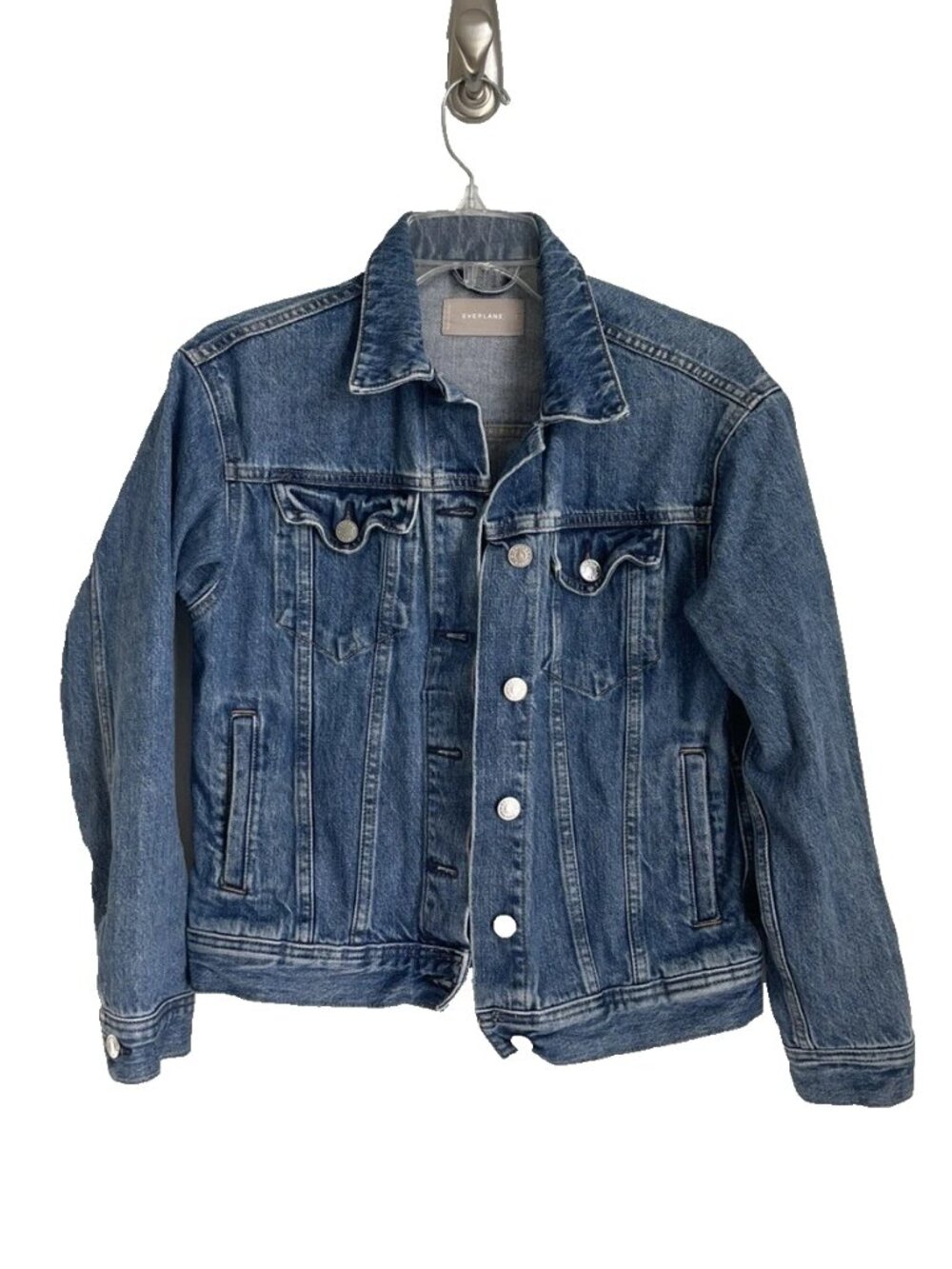 Everlane Blue Denim Trucker Jacket Minimalist Capsule Women's